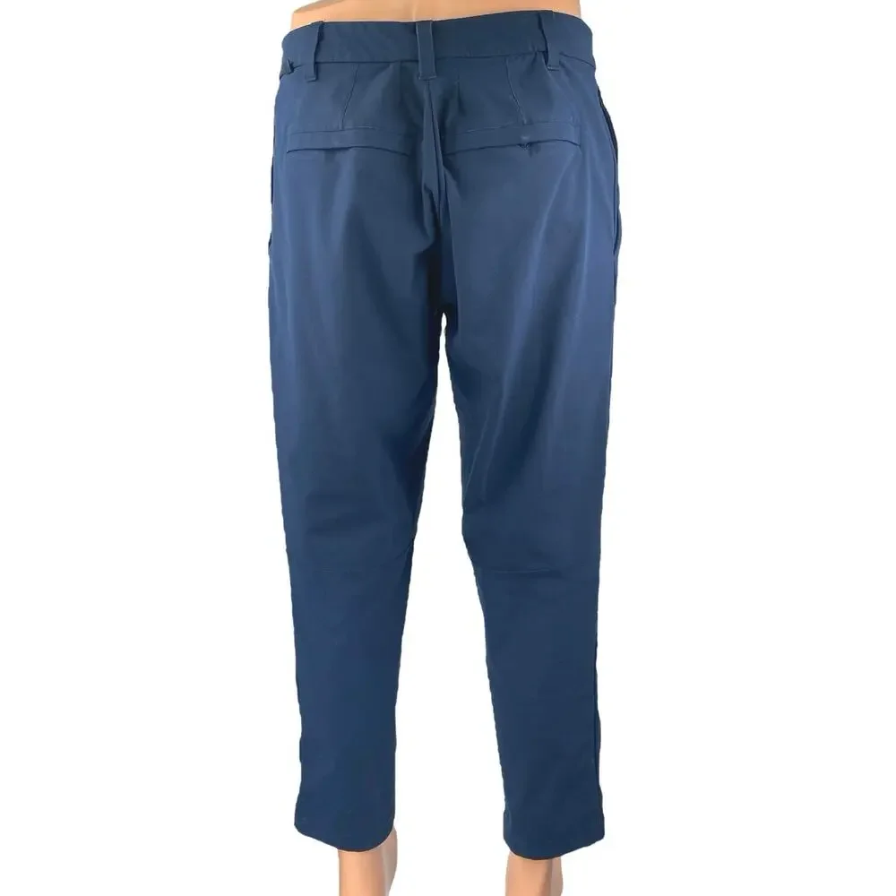 Lululemon Men's Blue Straight Leg High Waist Chino Khaki Trousers Dress Pants 36